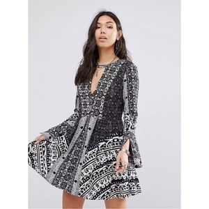Free People Tegan Border Printed Mini Dress